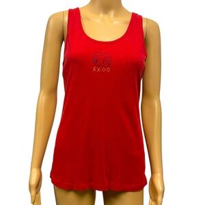 Vintage Betty Boop Red Embroidered Sleepwear Tank Top Size Juniors XL